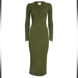 KHAITE Alessandra Ribbed MIDI bodycon Dress